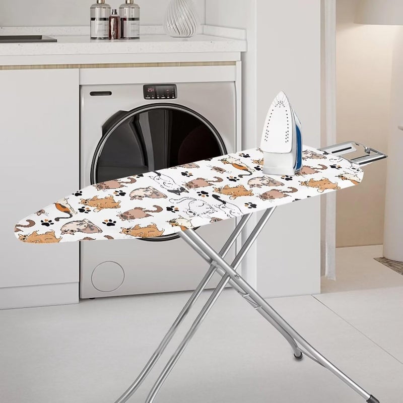Sprowallow Cat Paw Print Ironing Board Cover and Pad Standard Size 15x54 inch Thick Padding Elastic Edge Resist Scorching and Staining Heavy Duty Padded Iron Covers - Image 2